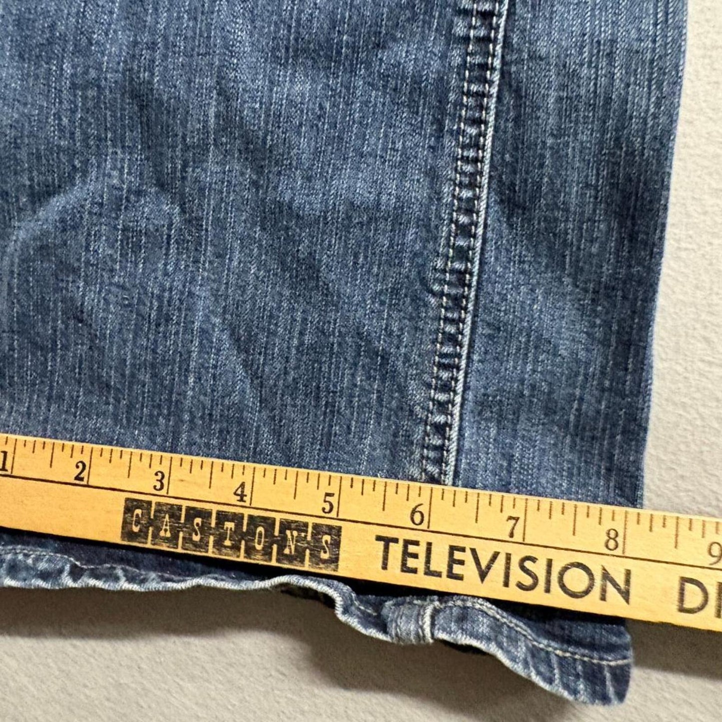 Glo Jeans Womens Size 3 Blue Denim Flare Leg Low Rise Studded Pockets Y2K