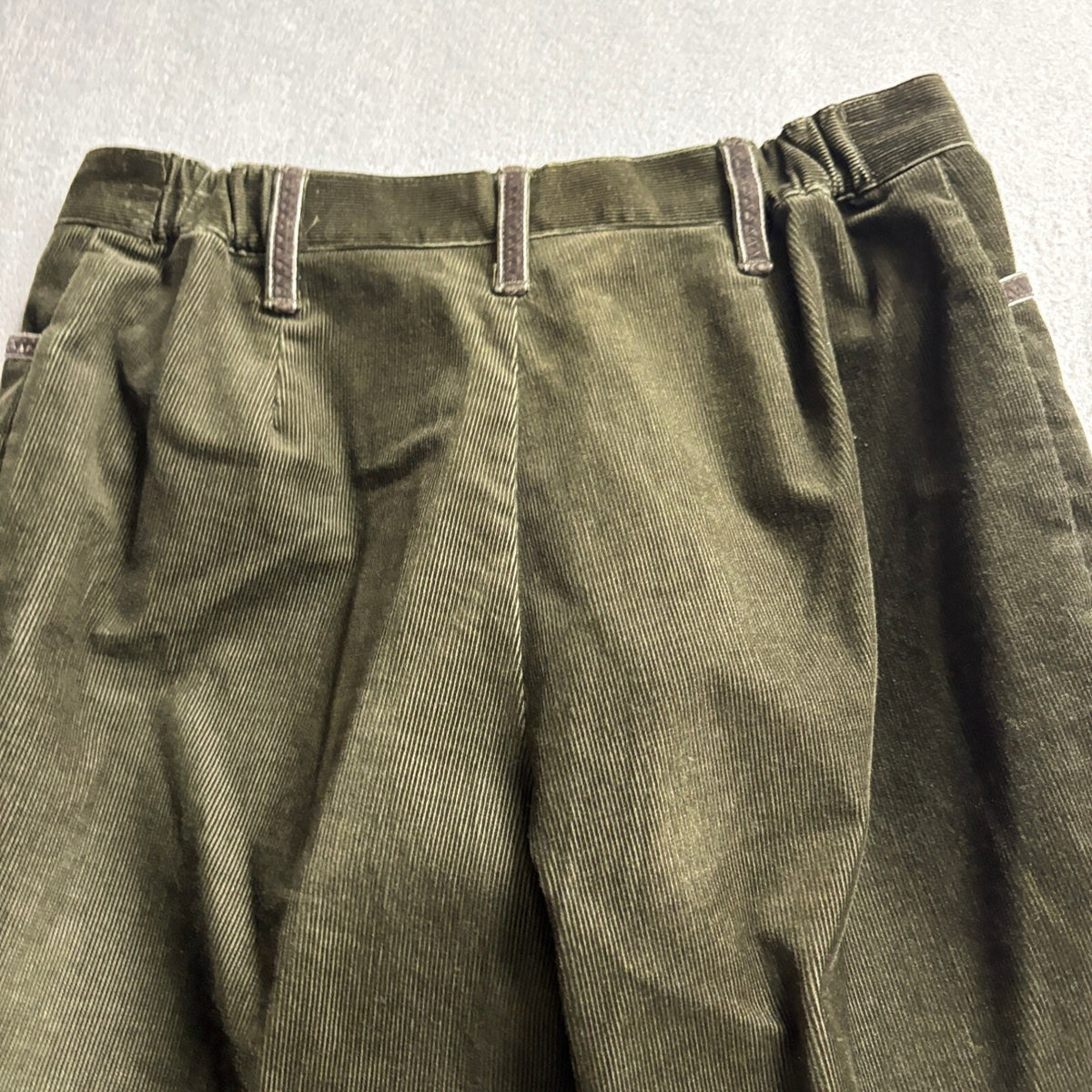 Marks & Spencer Womens Green Corduroy Pants Size UK 8 Short US 4 Straight Leg