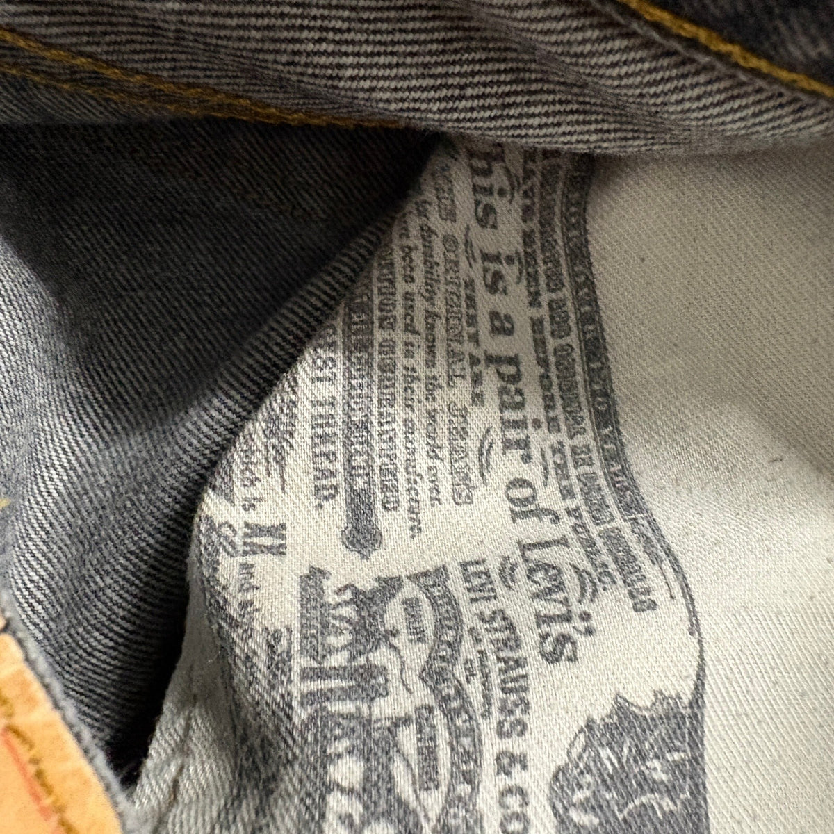 Levi's 501 Original Fit Jeans Mens 34x34 Grey Black Denim Button Fly Pants
