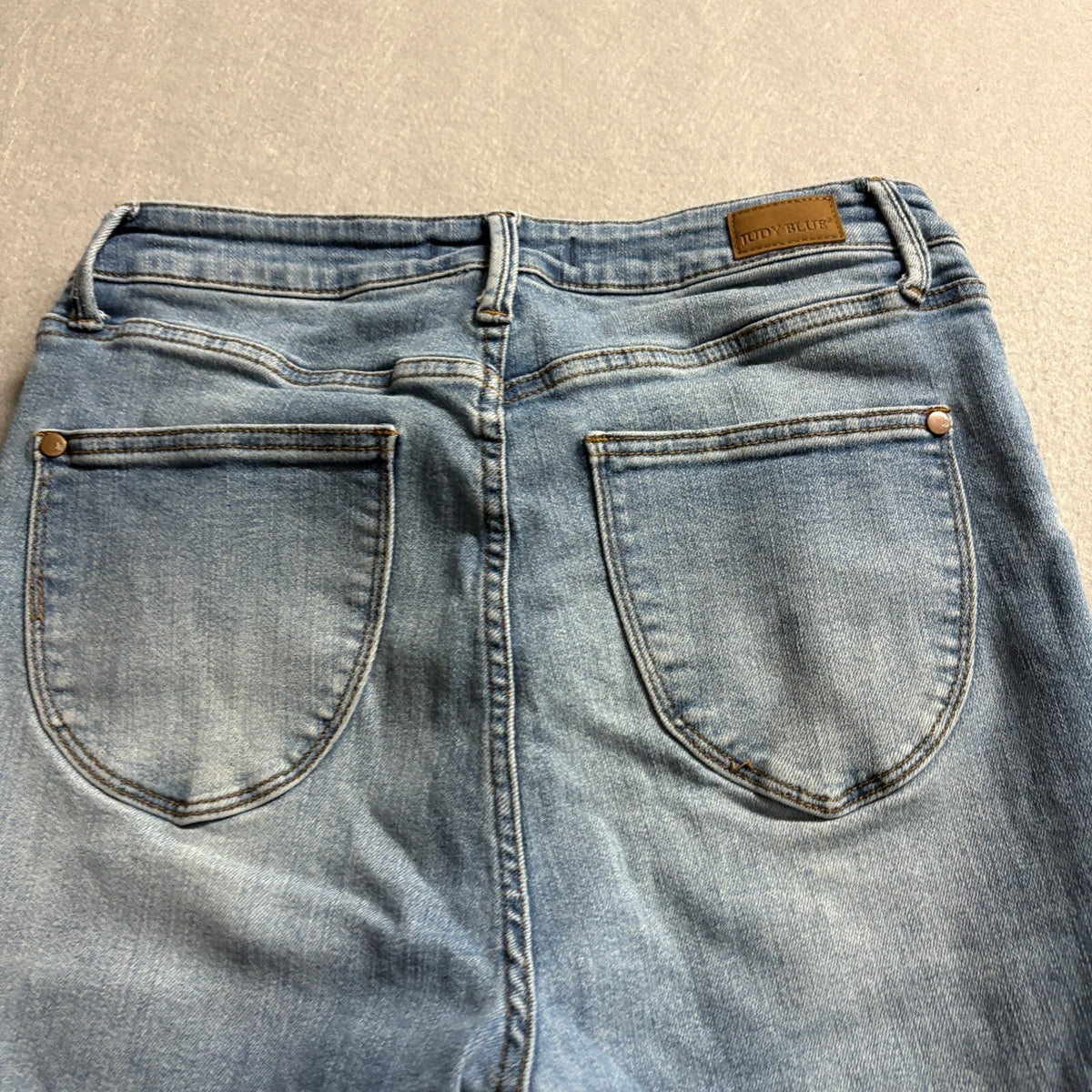 Judy Blue Jeans Womens 9/29 High Rise Raw Hem Stretch Denim Ankle JB88638 Blue