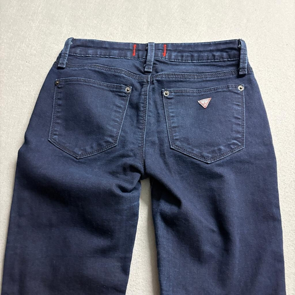 Guess Sienna Curvy Fit Jeans Womens 25 Dark Wash Medium Rise Skinny Denim