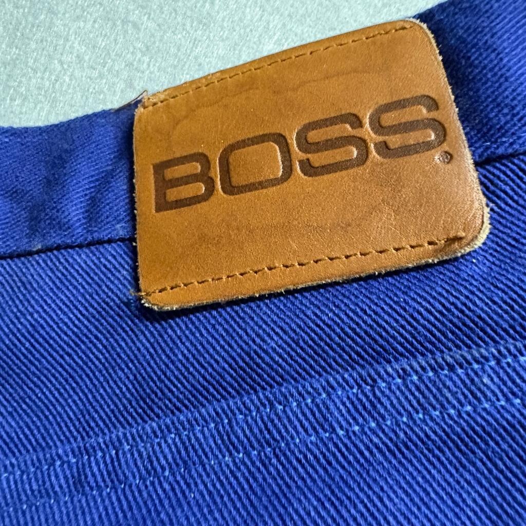 Vintage Boss Jeans Mens 38M Royal Blue Denim Pants Made in USA Workwear