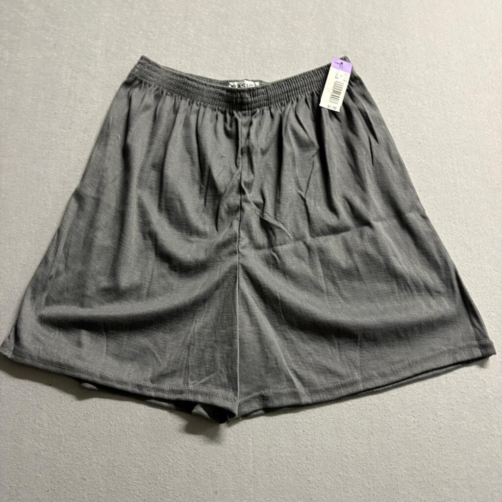 Vintage Basic Editions Gray Knit Shorts Mens XL Elastic Waist Made in USA New