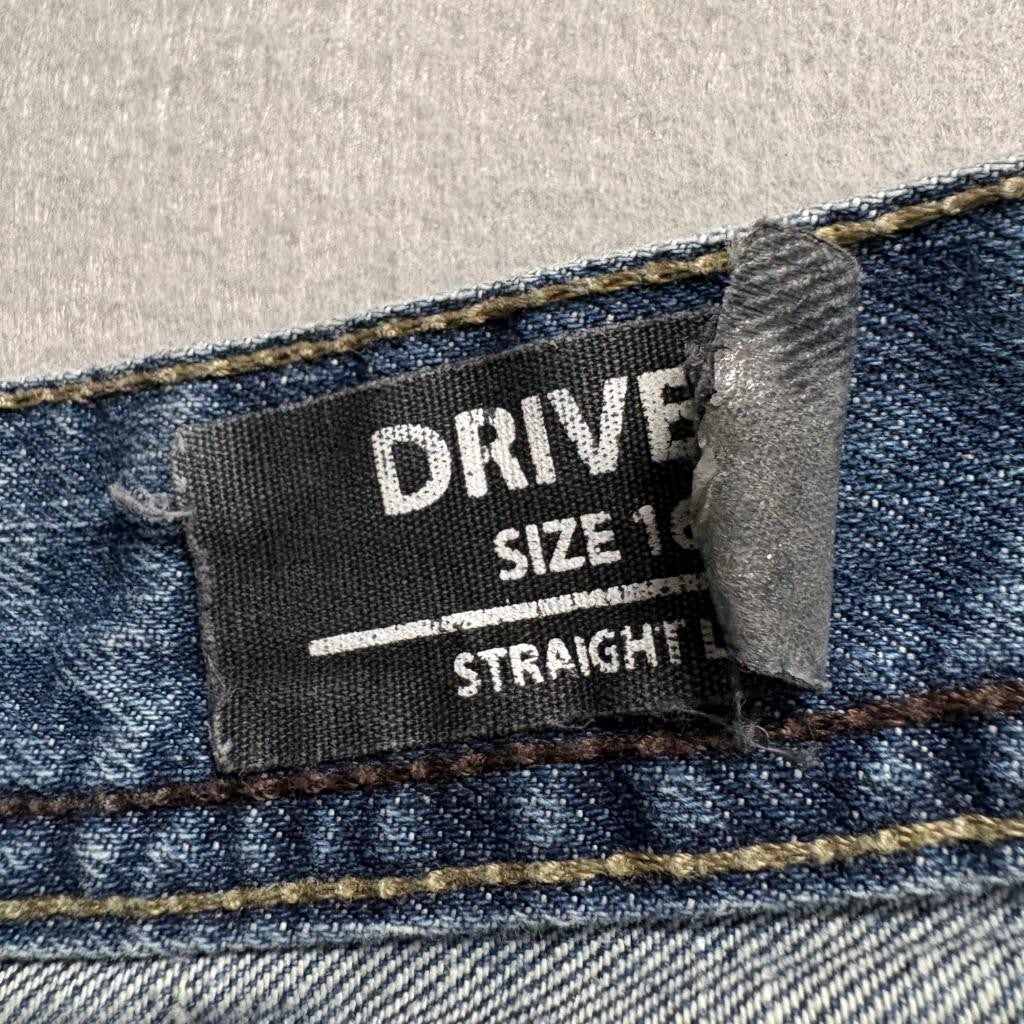 Buffalo David Bitton Driven Jeans Boys Size 16 Straight Leg Blue Denim