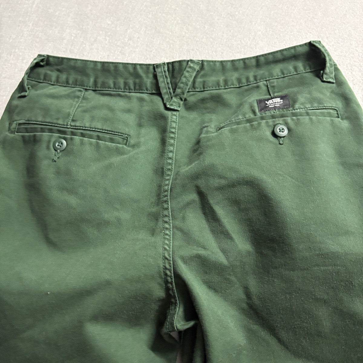 Vans Authentic Chino Slim Fit Pants Mens 30 Green Stretch Skate Casual Trousers