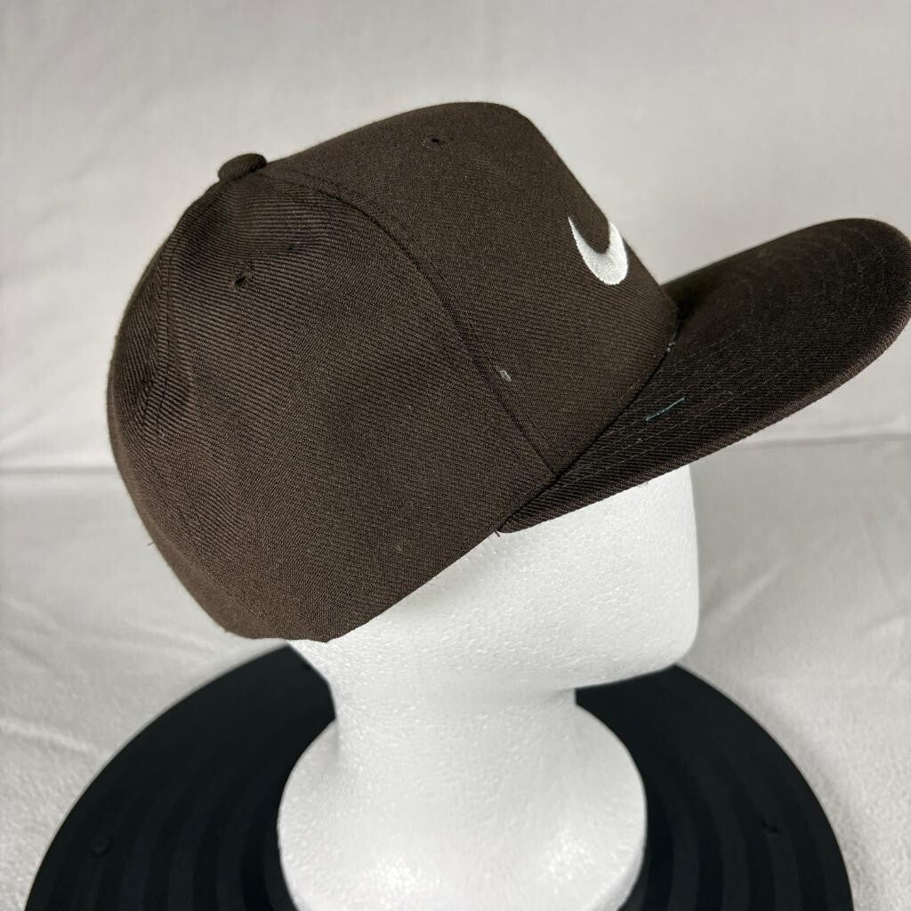 Vintage Nike Swoosh Snapback Hat Mens Brown Green Under Visor Kee & Ed Cap