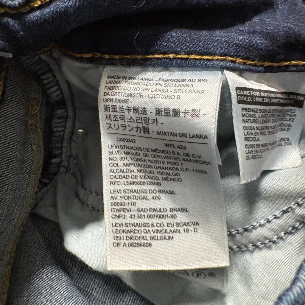Levis 721 High Rise Skinny Jeans Womens 28 Blue Denim Stretch Pants W28 L28