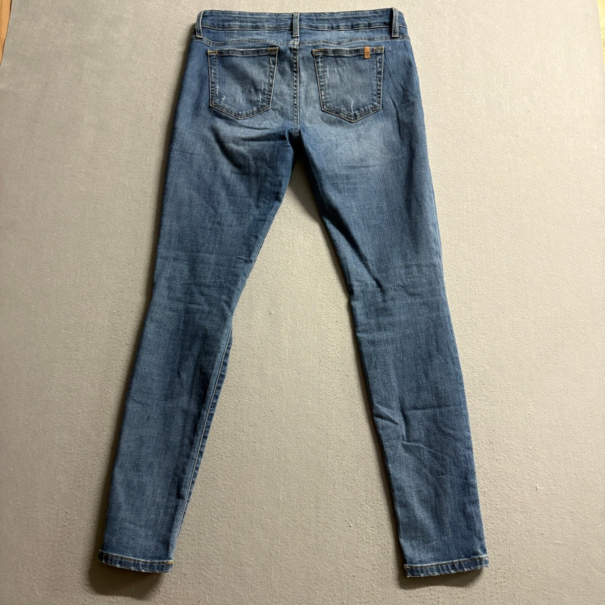 Joe's Jeans Womens 29 Blue Distressed Skinny Denim Jeans Mid Rise Stretch