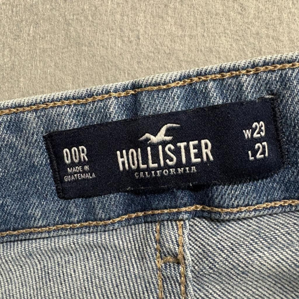 Hollister Curvy Ultra High Rise Mom Jeans Womens 00R W23 L27 Blue Denim Stretch