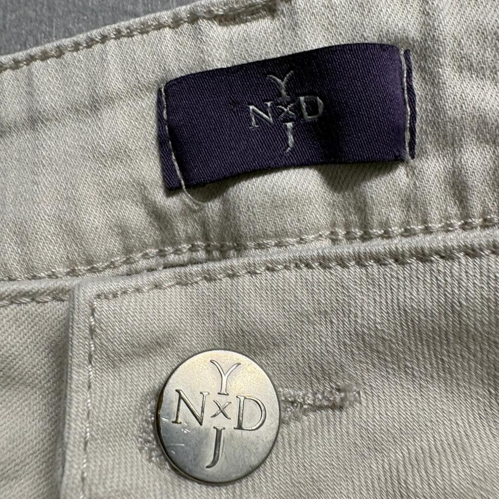 NYDJ Ankle Jeans Womens 4 Beige Tan Stretch Denim Slim Straight Pants