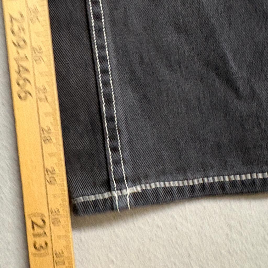 PacSun Womens Carpenter Jeans Black Denim White Contrast Stitch High Rise Size