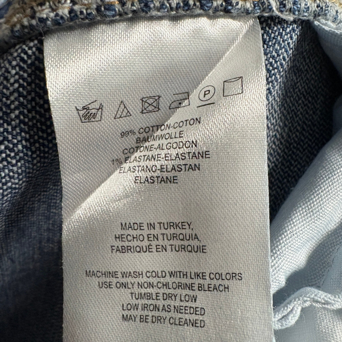 Free People Jeans Womens 30 Blue Denim Straight Leg Mid Rise Stretch Turkey Made