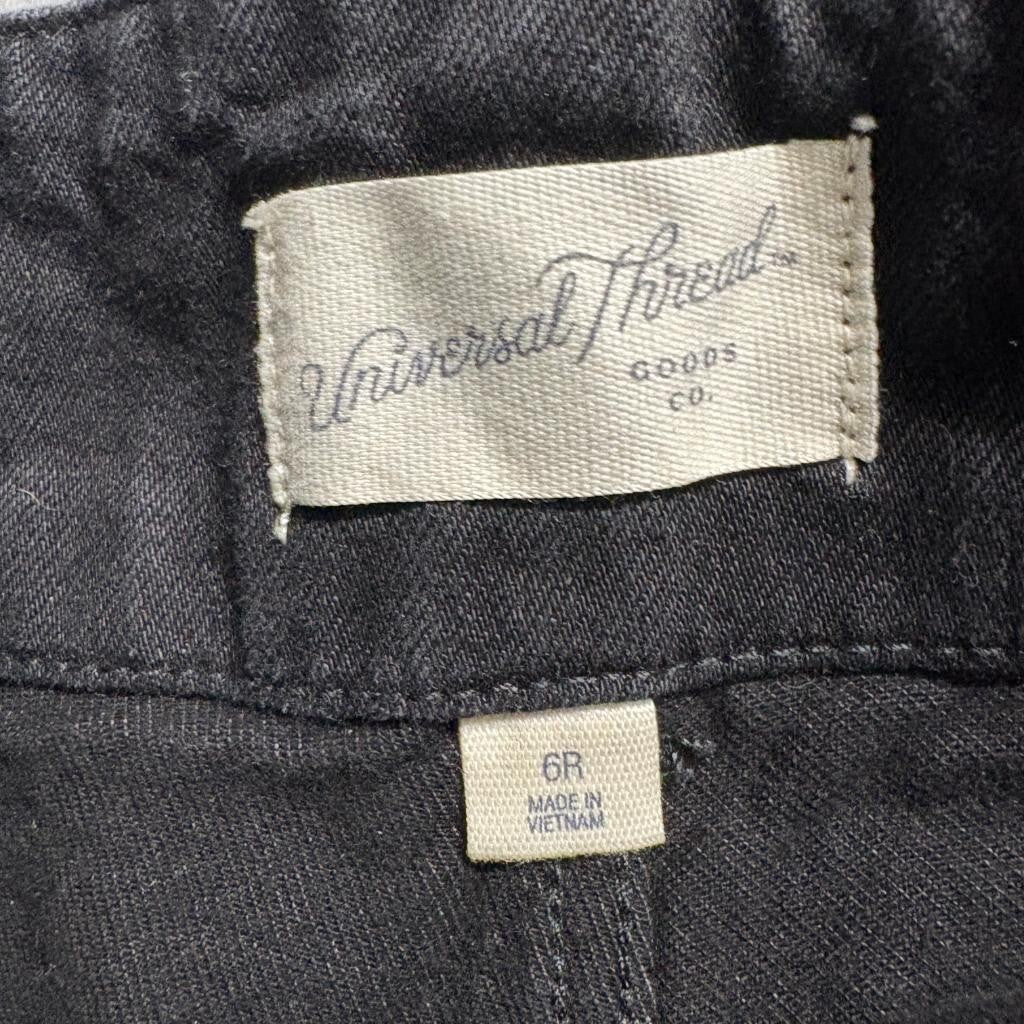 Universal Thread High Rise Wide Leg Jeans Womens 6R Black Denim Stretch