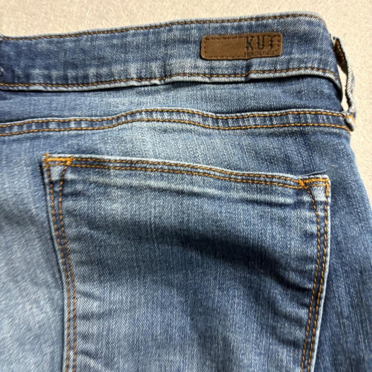 Kut from the Kloth Baby Bootcut Jeans Womens 14S Blue Denim Stretch Flawed
