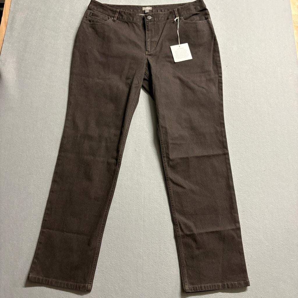 J.Jill Denim Slim Leg Jeans Womens 16 Brown Stretch Cotton Lycra Mid Rise