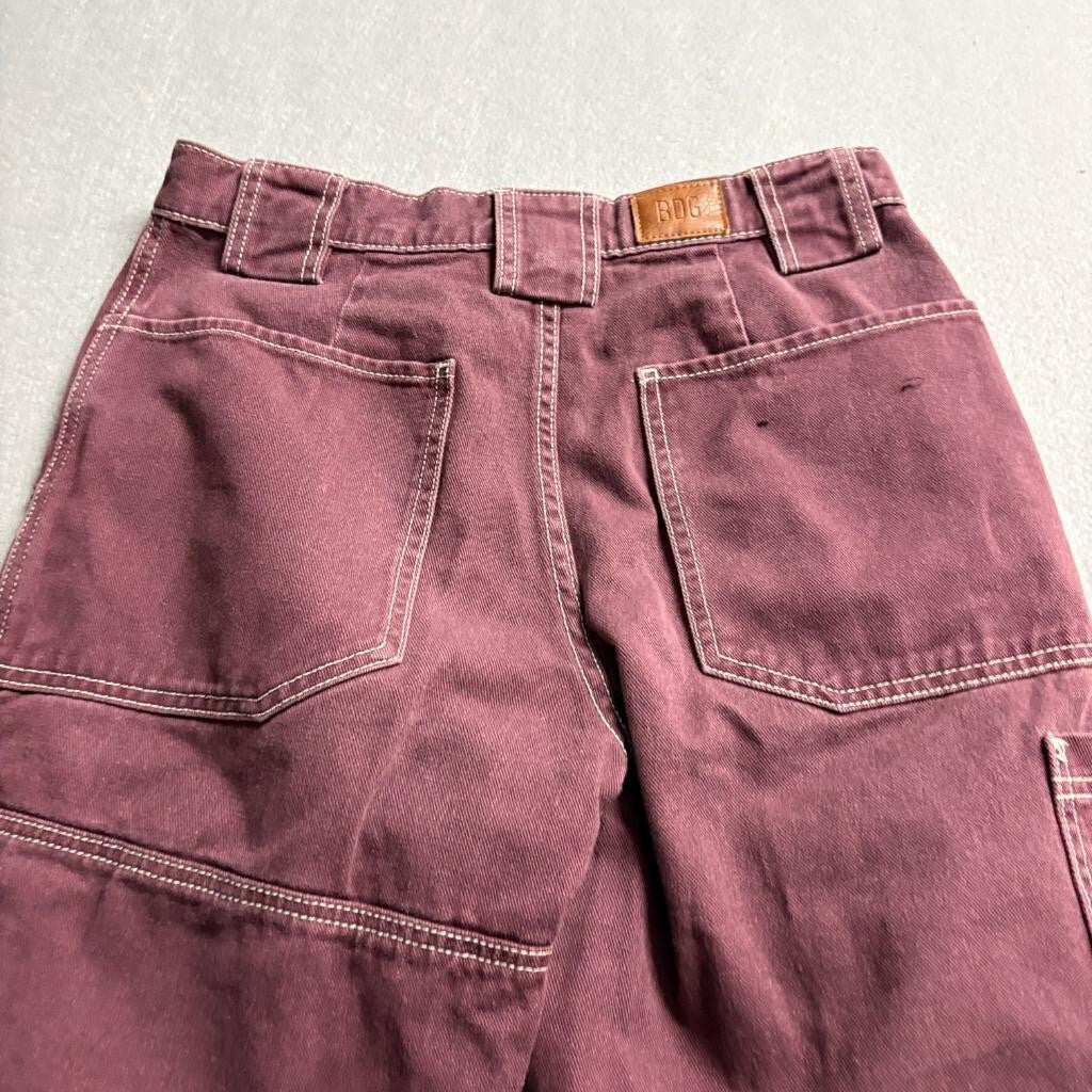 BDG Urban Outfitters Cargo Jogger Pants Womens 27 Burgundy Maroon Contrast