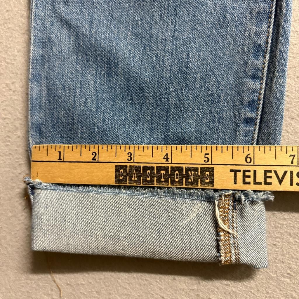 Madewell The Perfect Vintage Jean Womens 25 Blue Denim High Rise Raw Hem Stretch