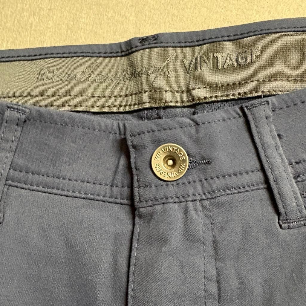 Weatherproof Vintage Mens 34x30 Blue Nylon Spandex Stretch 5 Pocket Pants