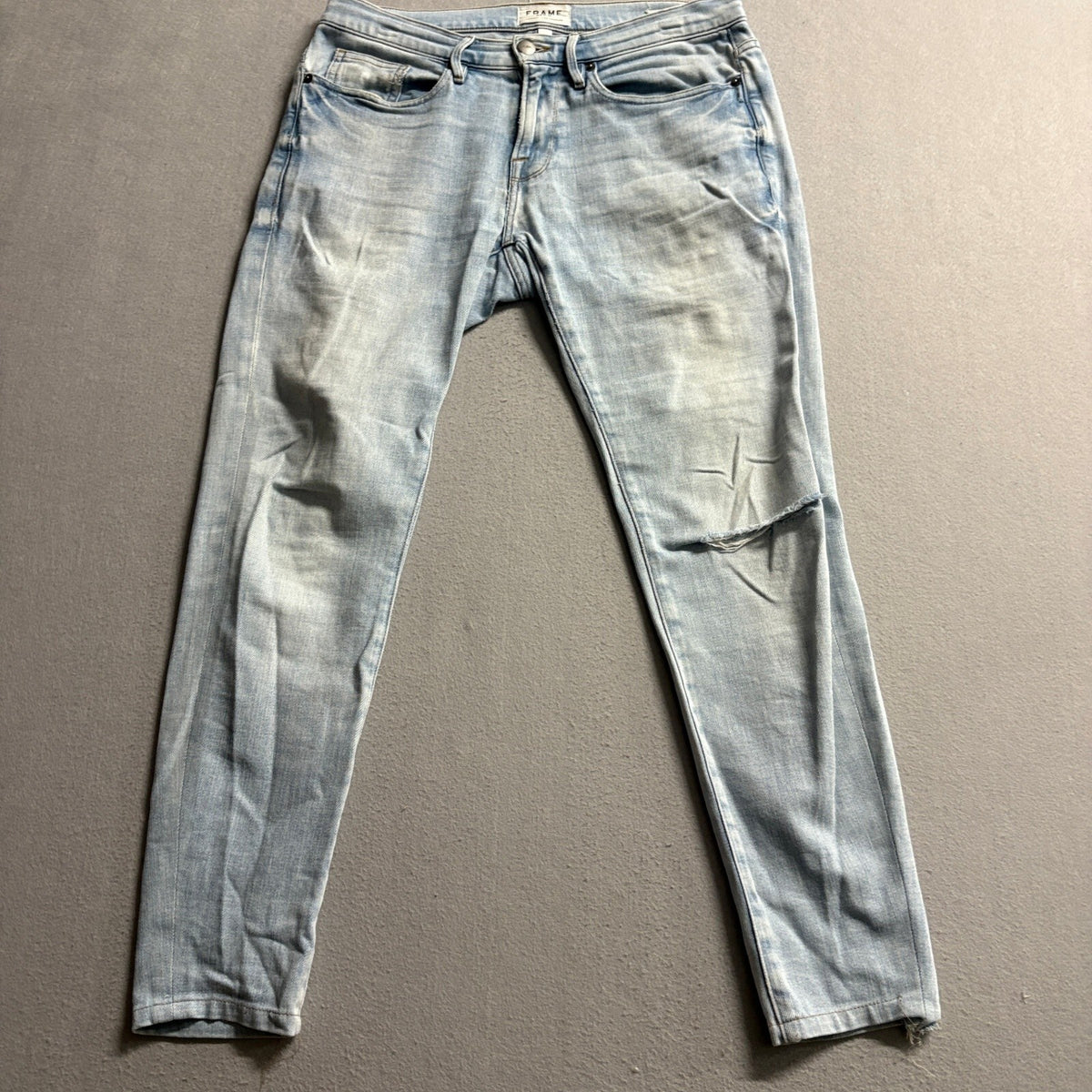 Frame Denim L'Homme Skinny Jeans Mens 30 Light Wash Distressed Blue Turkey