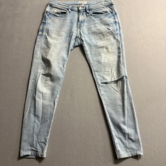 Frame Denim L'Homme Skinny Jeans Mens 30 Light Wash Distressed Blue Turkey