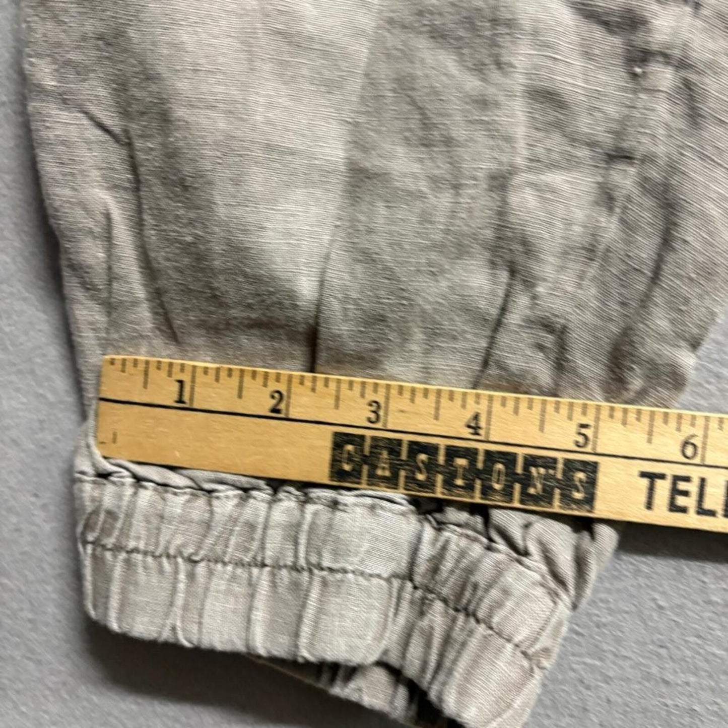 Nicole Miller New York Linen Jogger Pants Womens 1X Gray Drawstring Elastic