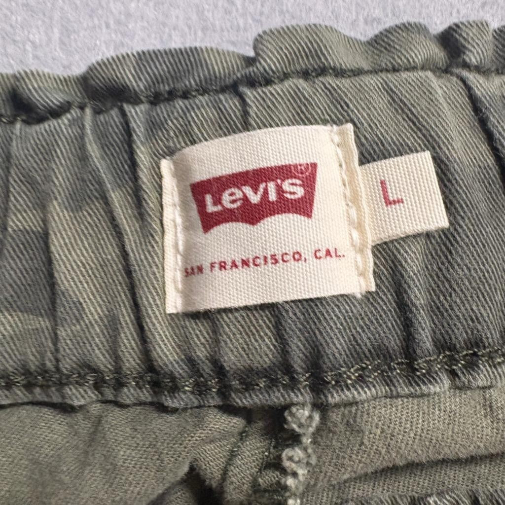 Levi's Womens Camo Jogger Pants Size L Green Camouflage Drawstring Elastic Waist