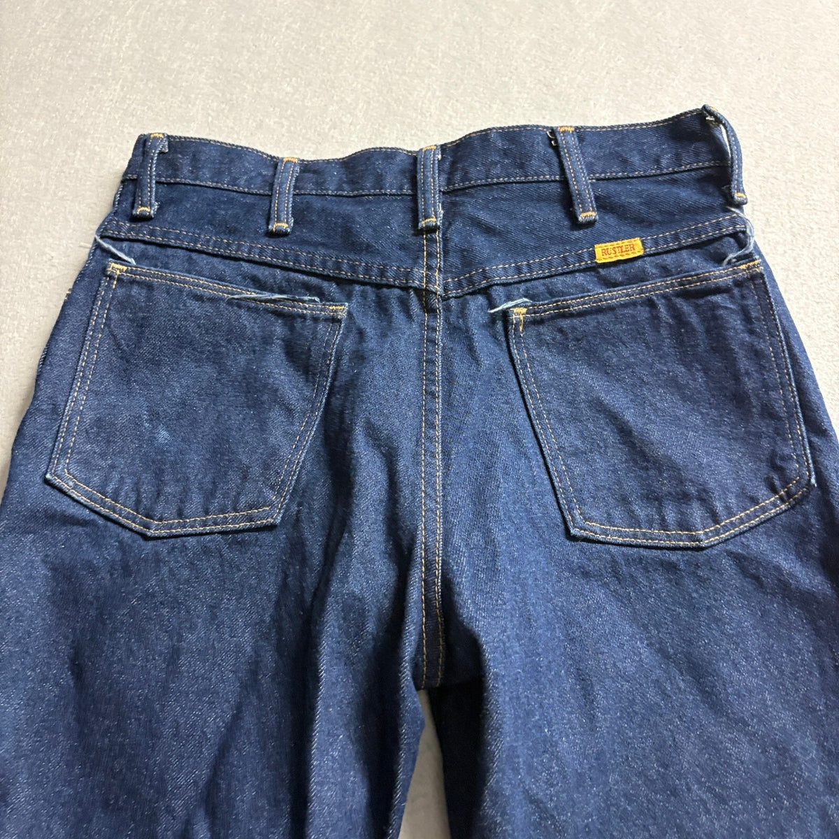Vintage Rustler Denim Jeans Womens 32x30 Made in USA Dark Wash Straight Leg