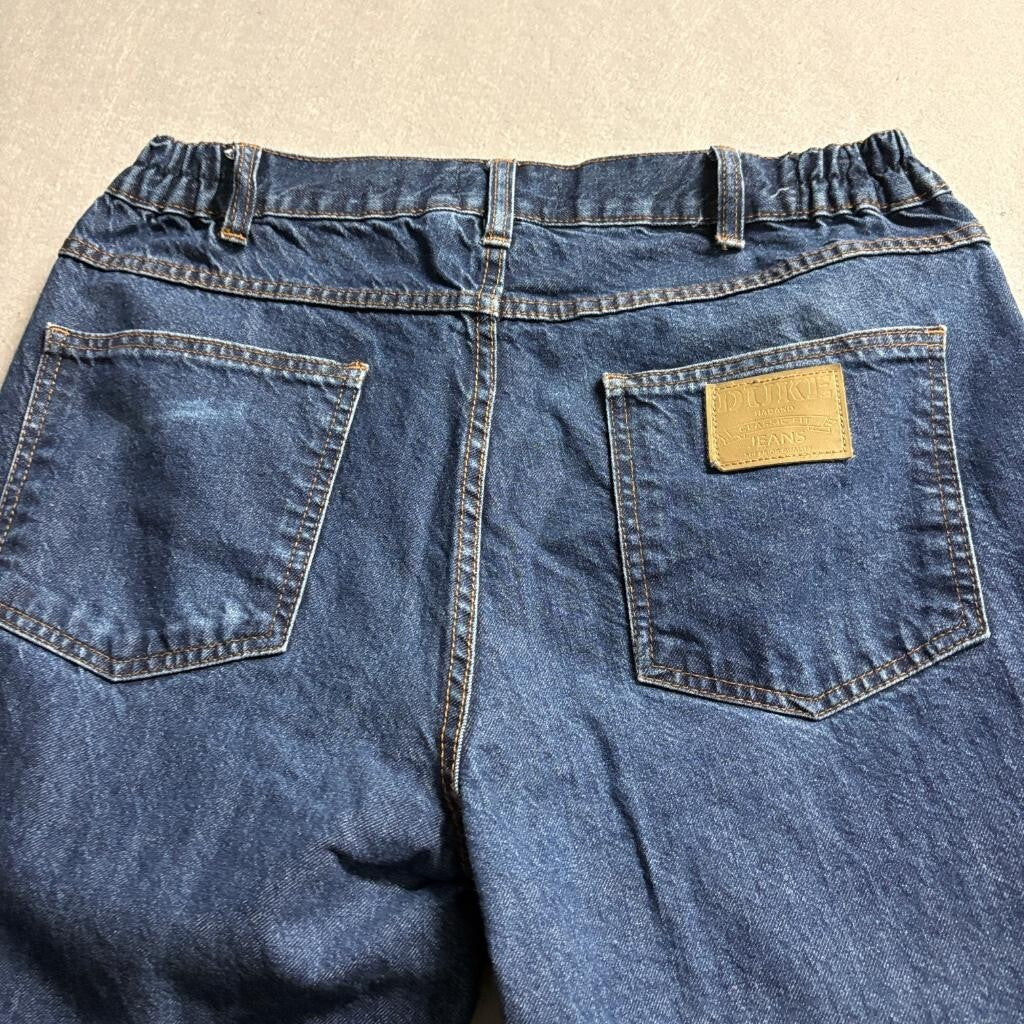 Duke Haband Classic Fit Jeans Mens 34/S Blue Denim Elastic Waist Comfort
