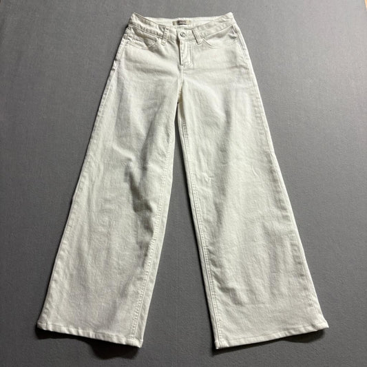 Onero Women White Wide Leg Jeans Size 25 High Rise Stretch Denim Cotton Blend