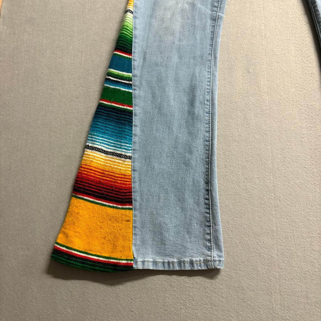 Lucky and Blessed L&B Serape Flare Jeans Womens 14 Light Wash Denim Bell Bottoms