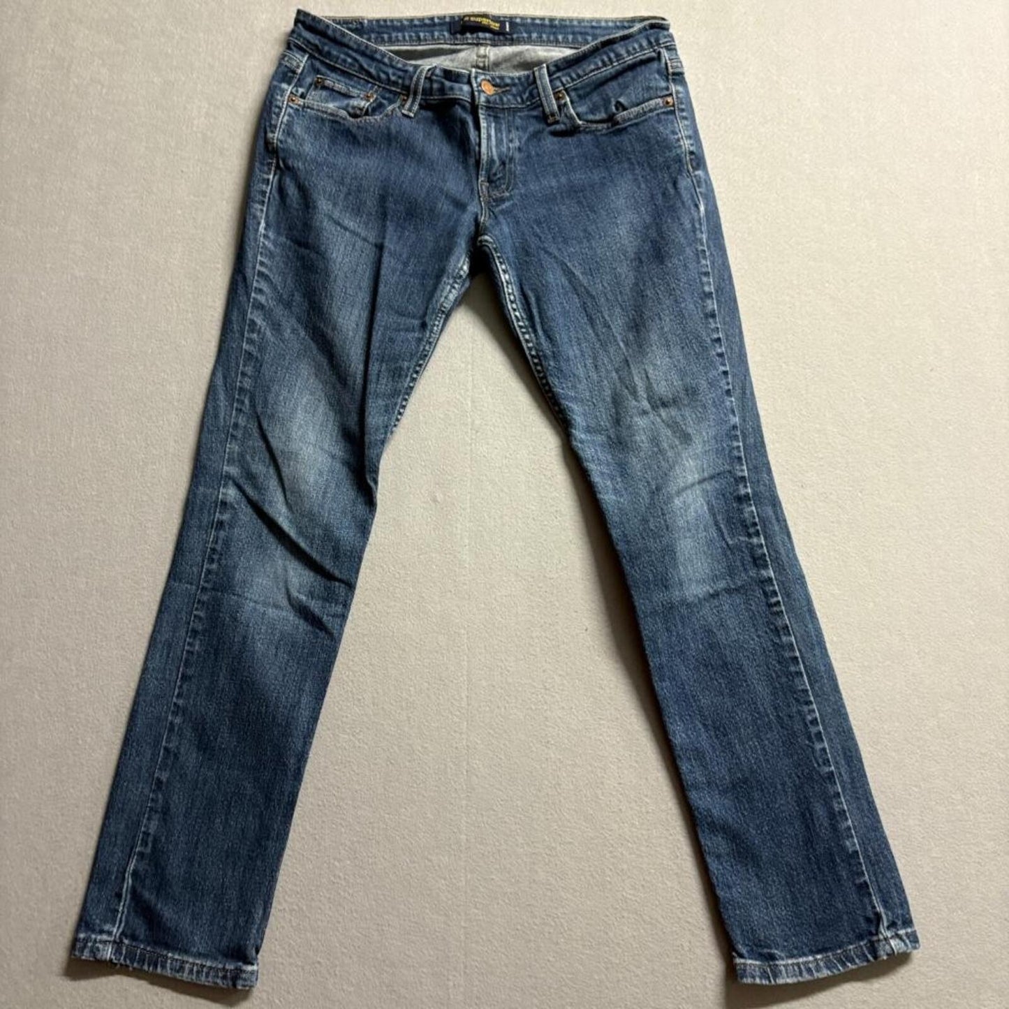 Levi's 524 Too Superlow Jeans Womens 9 Short Blue Denim Low Rise Slim Straight