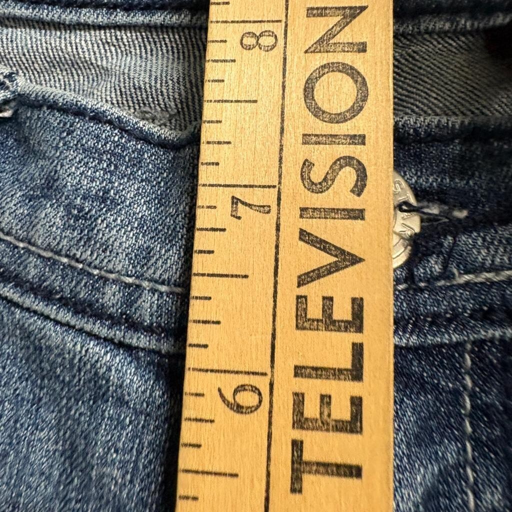 Vanilla Star Jeans Womens 9 Blue Denim Embellished Studded Flap Pocket Bootcut