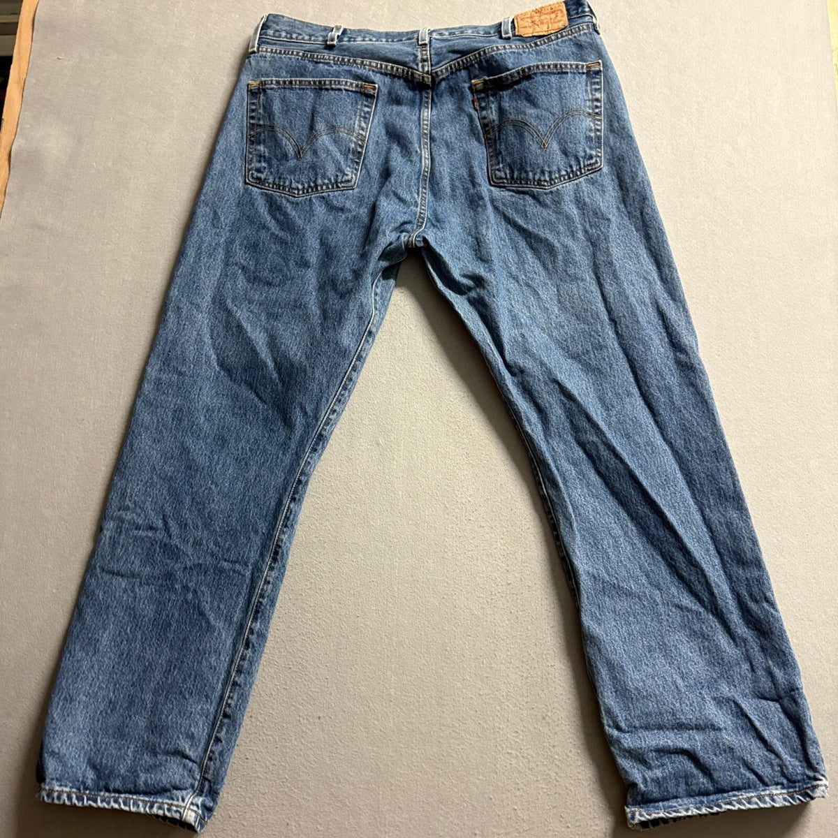 Levi's 501 Original Fit Jeans Mens 36x30 Blue Denim Button Fly Made in Mexico
