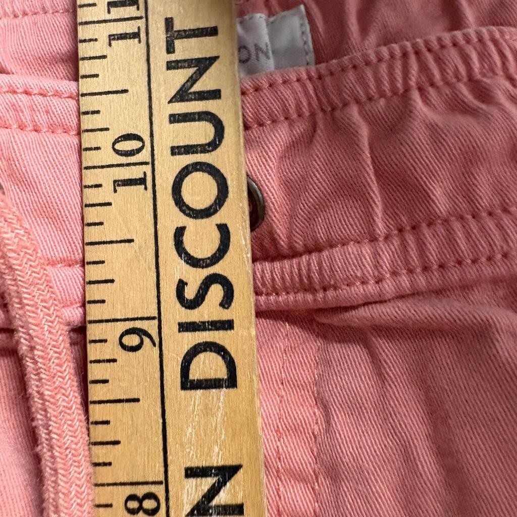 Sun + Stone Mens Cargo Shorts Medium Pink Cotton Blend Elastic Drawstring Waist