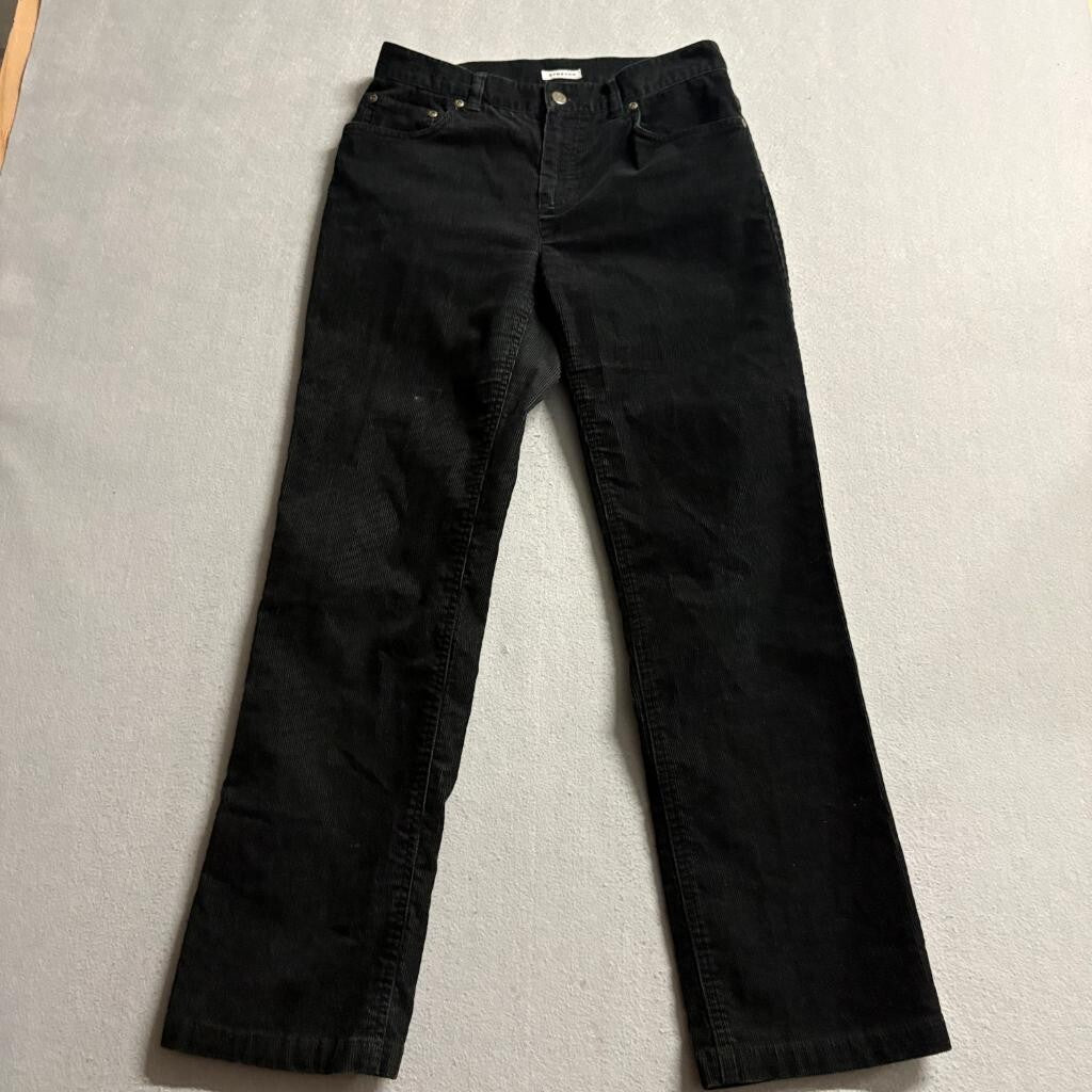 Jones New York Sport Corduroy Pants Womens Size 4 Black Stretch Straight Leg