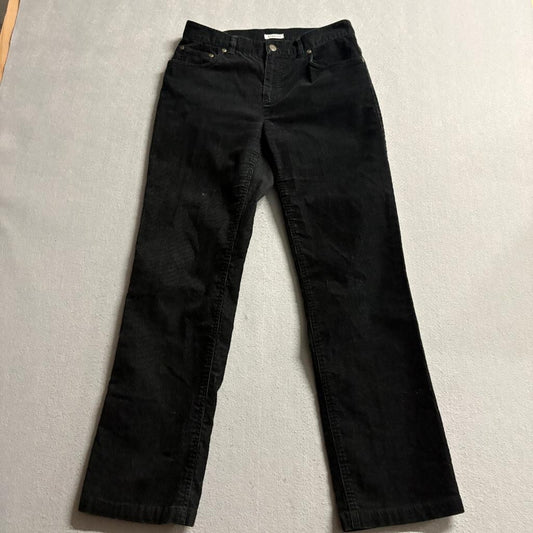 Jones New York Sport Corduroy Pants Womens Size 4 Black Stretch Straight Leg
