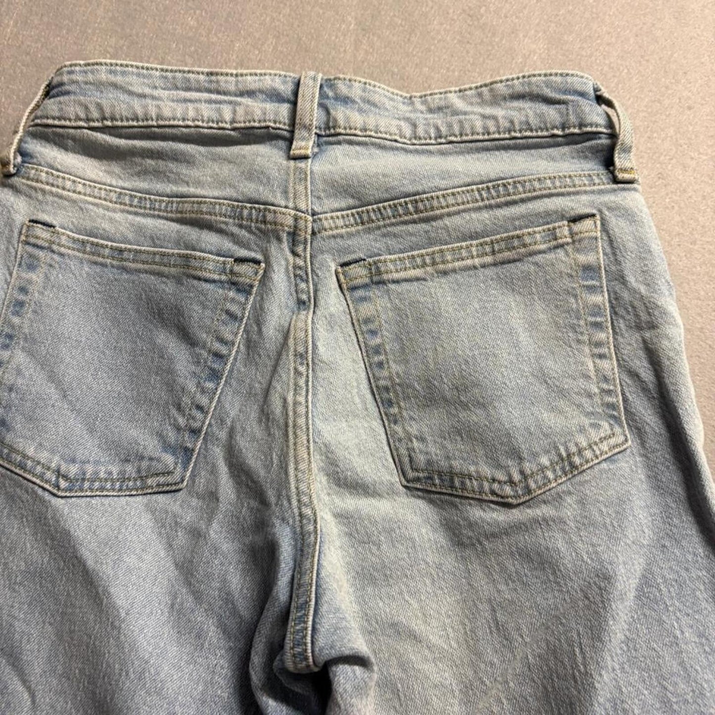 Free Assembly Full Wide Straight Jeans Womens Size 0 Light Wash Denim High Rise