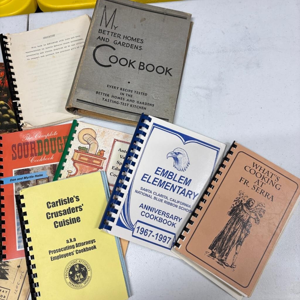 Vintage Cookbook Lot of 14 Community Spiral Bound Regional Sourdough Cajun