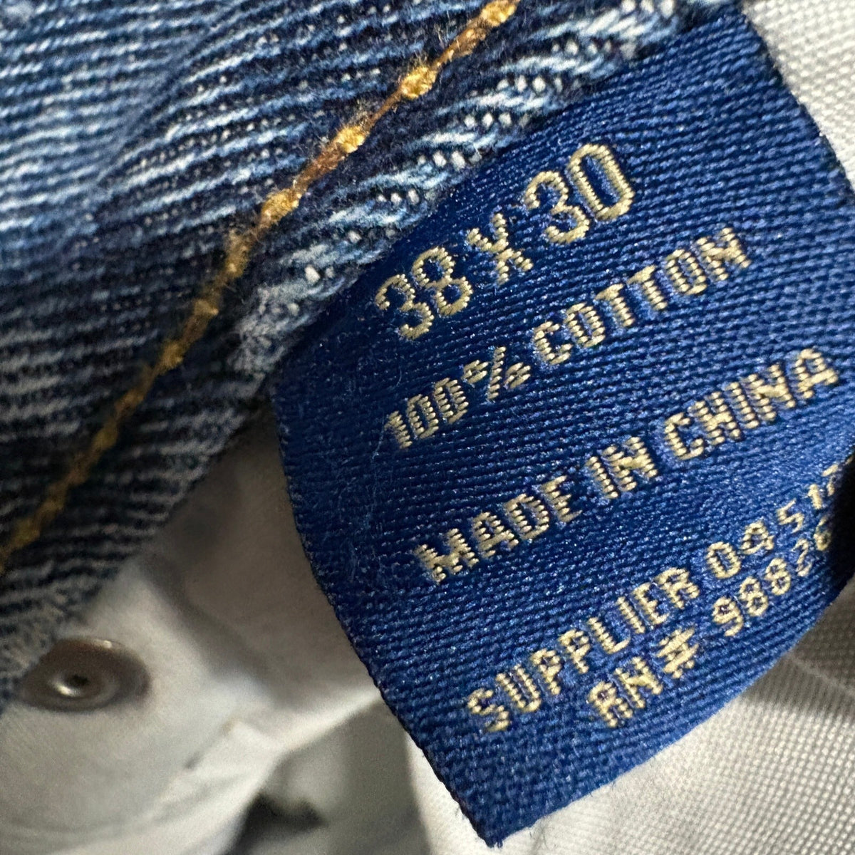 Big Mac Workwear Mens Blue Jeans 38x30 Distressed Denim Straight Leg Pants