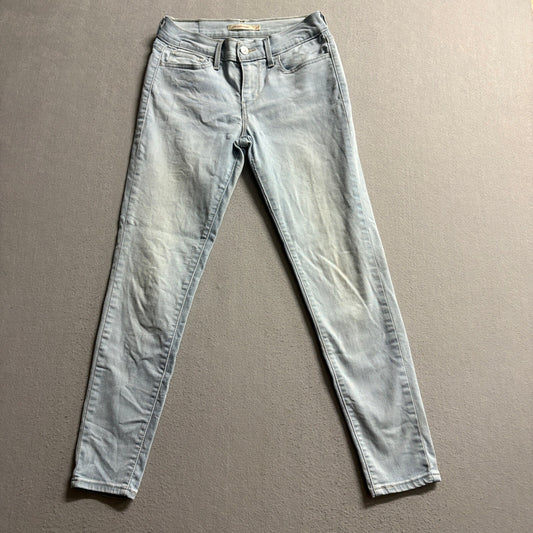 Levis 710 Super Skinny Jeans Womens 27 Light Wash Denim Stretch Blue