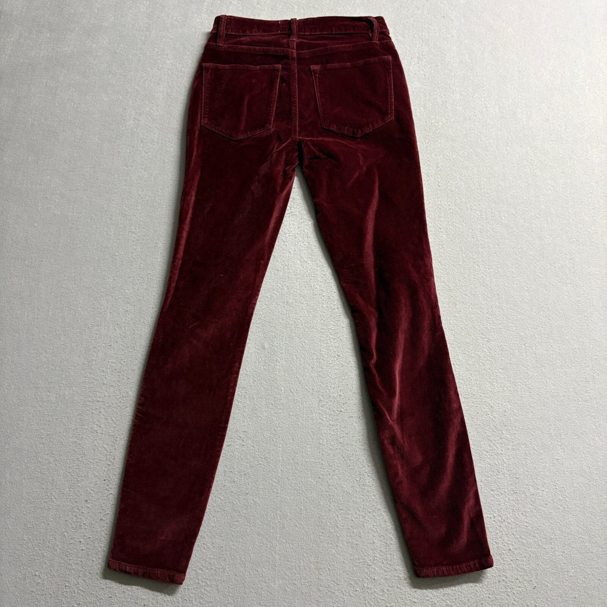 Frame Denim Le High Skinny Velvet Pants Womens 23 Burgundy Pinot Red Corduroy