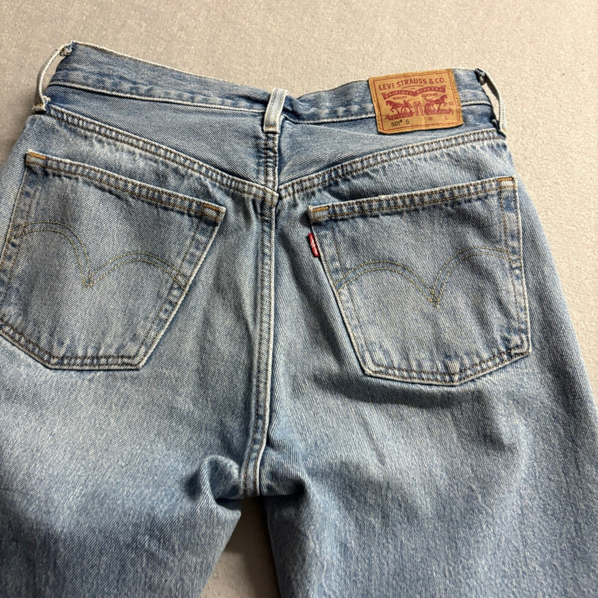 Levi's 501 S Skinny Jeans Womens 26 Distressed Ripped Light Wash Denim Blue