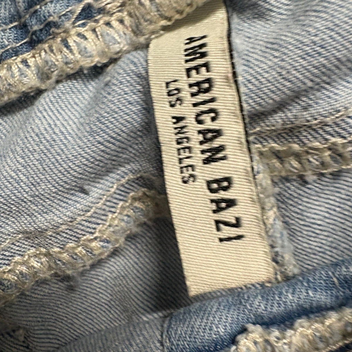 American Bazi Distressed Jogger Jeans Womens 1X Light Wash Denim Drawstring