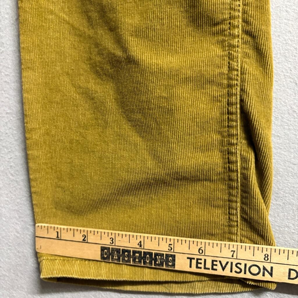 Athleta Corduroy Pants Womens 14T Tall Mustard Yellow Stretch Straight Leg