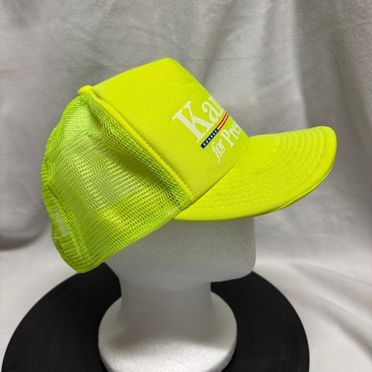Kanye 2024 for President Trucker Hat Neon Yellow Mesh Snapback Cap Yeezy Ye - Photo 3