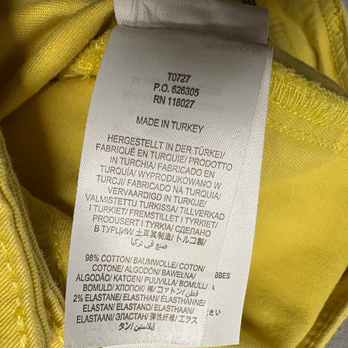 Boden Womens Yellow Straight Leg Pants Size US 4P Petite Utility Pockets Stretch