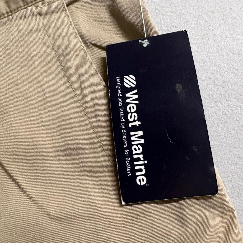West Marine Harbor Pant Mens 38 Driftwood Khaki Cotton Blend Stretch Chino Pants