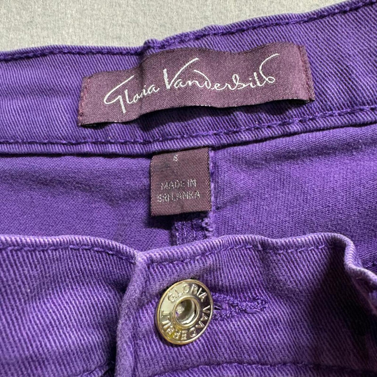 Gloria Vanderbilt Amanda Crop Jeans Womens 6 Purple Cuffed Denim Capri Pants