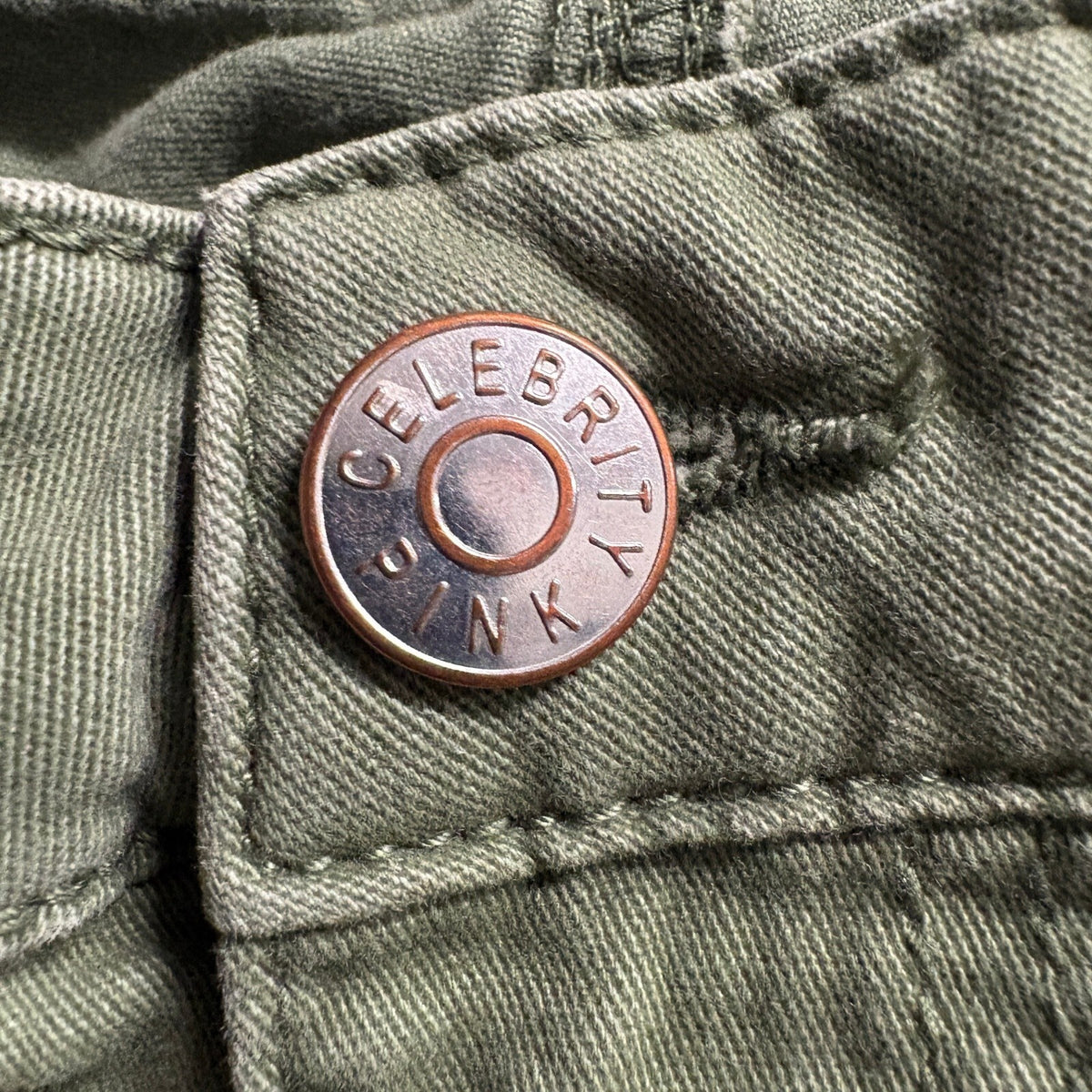 Celebrity Pink Womens Cargo Pants Size 9/29 Olive Green Wide Leg Stretch Utility