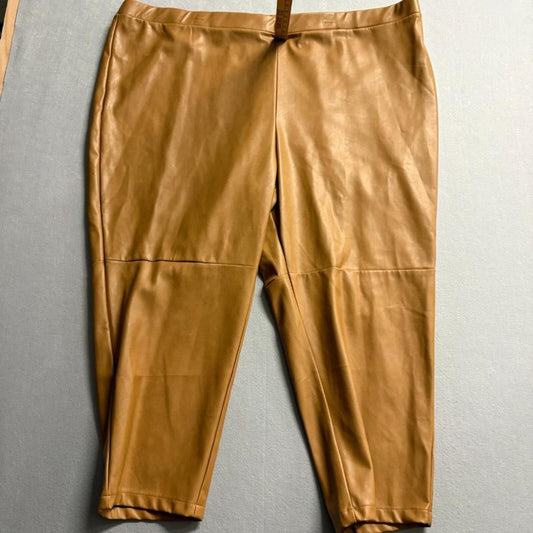 Sonoma Goods For Life x Derek Biddle Faux Leather Pants Womens Plus 4X Brown Tan